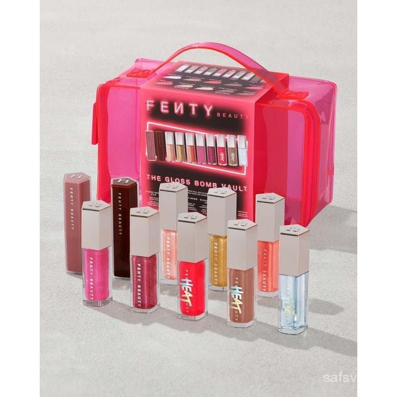 Fenty Beauty The Gloss Bomb Vault Conjunto de 10 Brilhos Labiais em Tamanho Normal — presente de Natal LIAM
