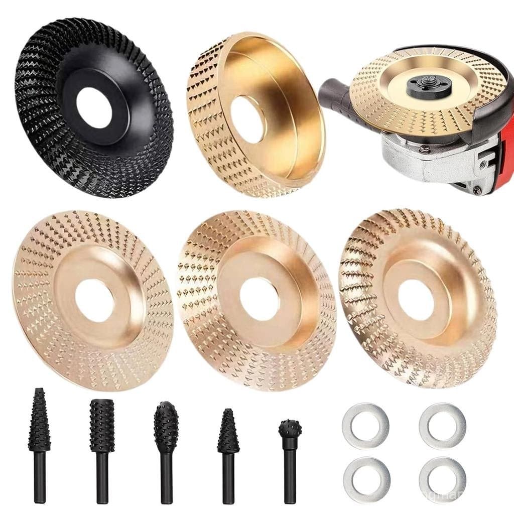 Conjunto de 14 Discos para Escultura em Madeira para Esmerilhadeira Angular - 5 Peças 4"4.5" 45 #   Discos de Aço Carbon