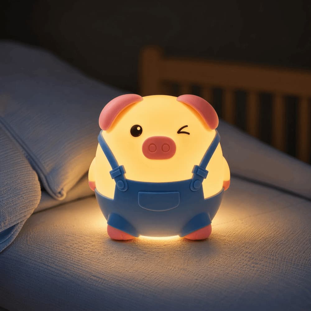 Lâmpada Companheiro De Sono Infantil , Luz Noturna De Silicone Para Proteção Ocular Com Brilho Quente Inteligente Portát
