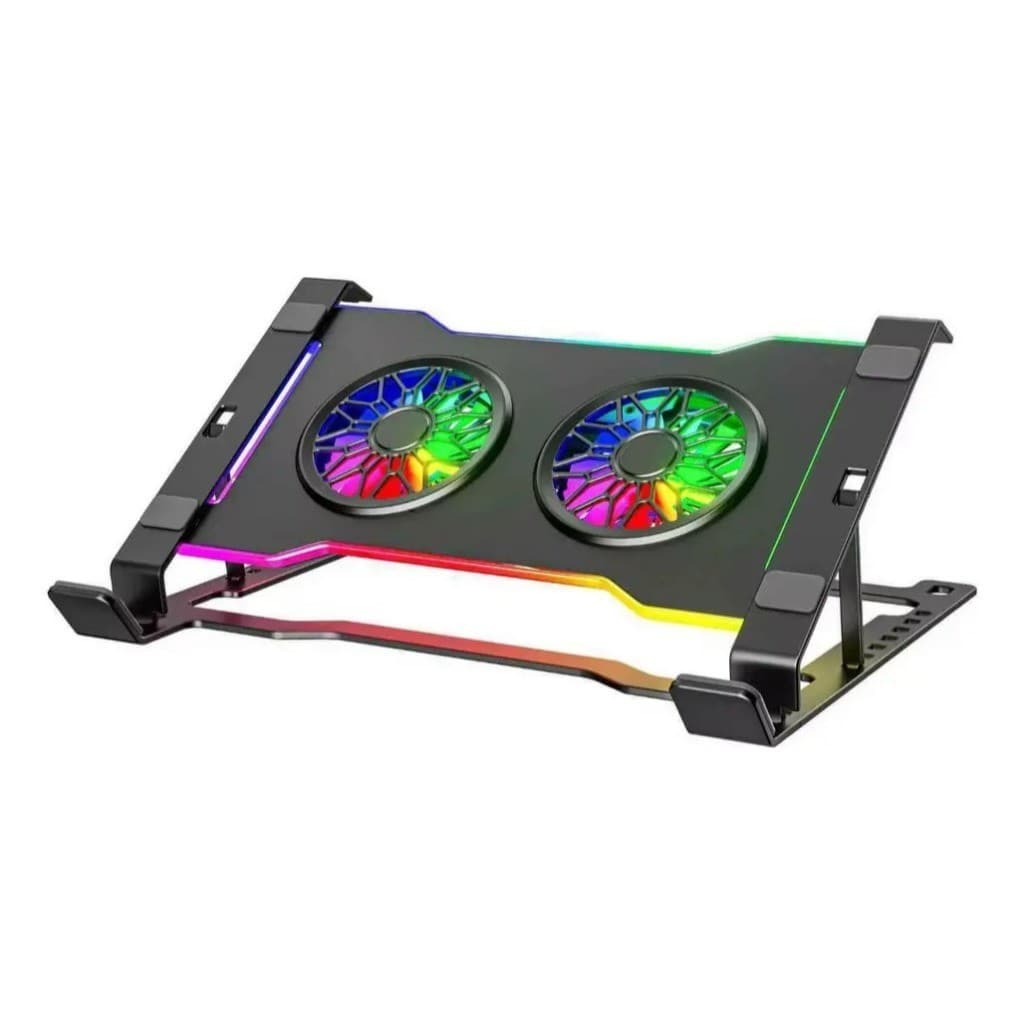 Suporte com Cooler para Notebook Oberon OR-SP257 RGB Ajustável 10" a 17"