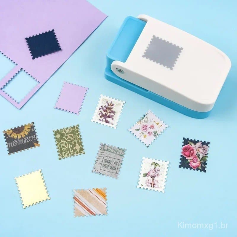 Furador de Papel Retangular 1x0,8 polegadas com Ação por Alavanca para Artesanato, Scrapbooking e Perfuração de Vários M