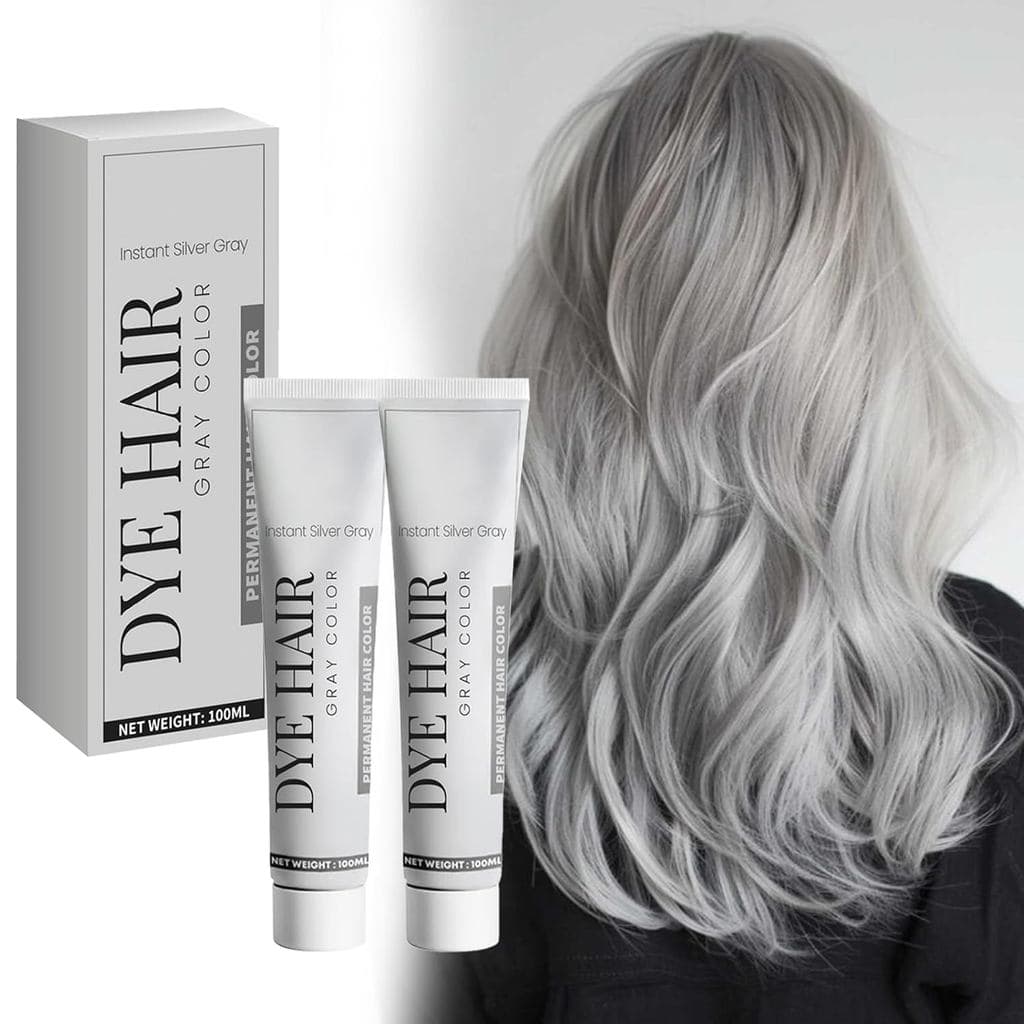 Tintura de cabelo prateada, tintura para cabelos grisalhos, cuidado profissional para tintura de cabelo, cinza prateado
