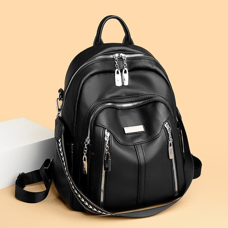 Mochila feminina de couro macio 2026 novo estilo moda Casual mochila grande capacidade bolsa de viagem feminina mochila