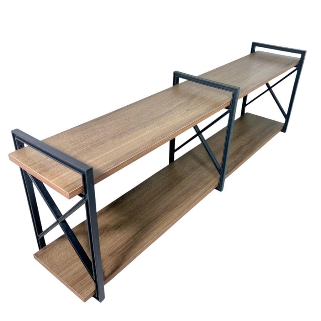 Prateleira X Industrial 2 Andares Madeira Varios Tamanhos Organizador Flutuante