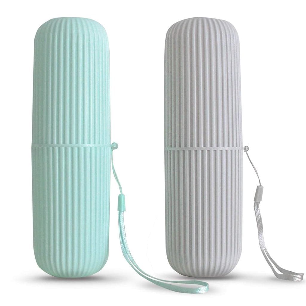 Sunenlyst 2 Peças Porta-Escovas de Dente para Viagem, Estojo Portátil para Escovas de Dente para Viagens, Acampamentos,