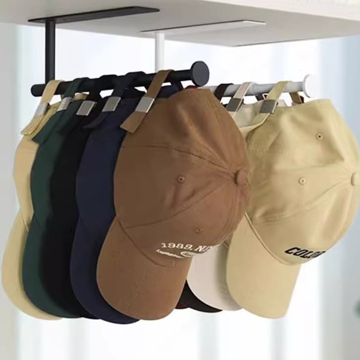 Pendurado chapéu armazenamento ferramenta útil sem perfuração chapéu do bebê Rack gancho saco cabide prateleira organiza
