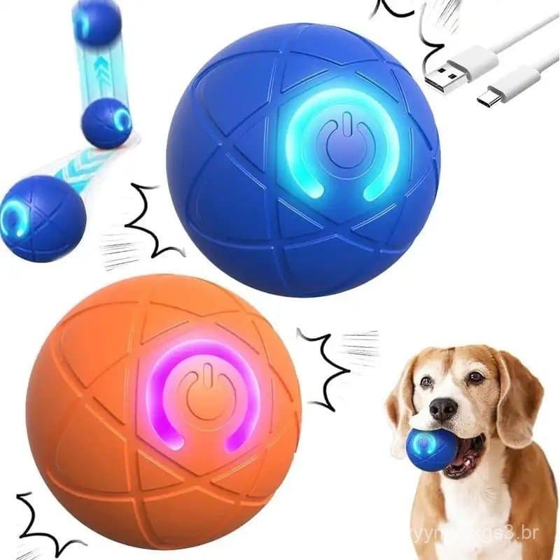 Brinquedo Interativo para Cães, Bola Automática Recarregável por USB, Bola Vibratória para Cães, Brinquedo para Mastigar