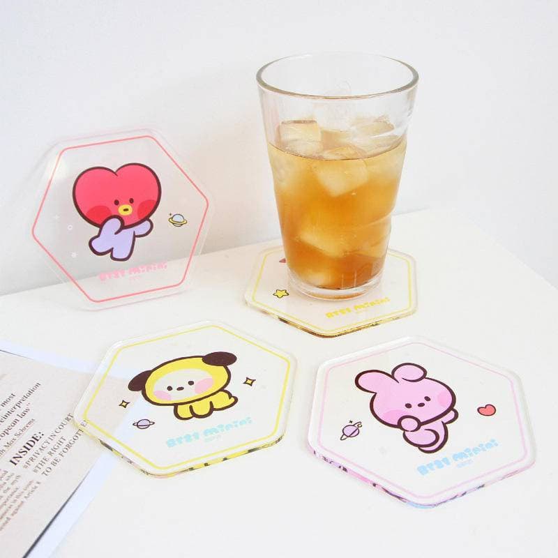 Porta copos de acrílico transparente KPOP BTS BT21