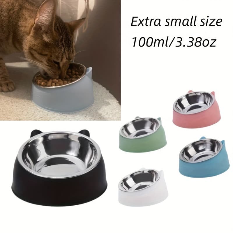 Tigela De Aço Inoxidável Para Proteção cervical Cães E Gatos , Bacia Oblíqua Alimentos Animais De Estimação (WL2BR0627)
