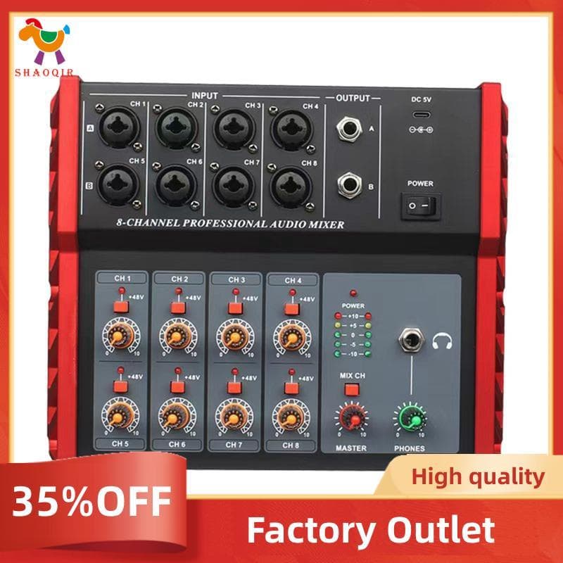 Digital Para Gravação Console De Mixagem Multi-Função 8 Canais Mixer De Áudio Estéreo DJ Som Transmissão Ao Vivo Eua Plu