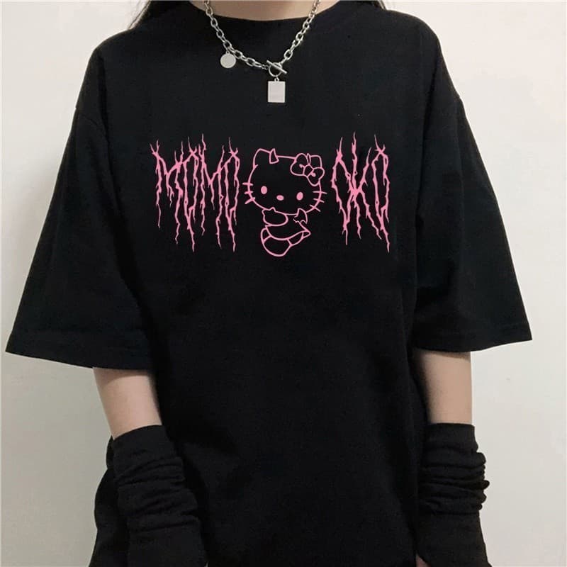 Camiseta Feminina Premium Hello Kitty Kuromi 100% Algodão