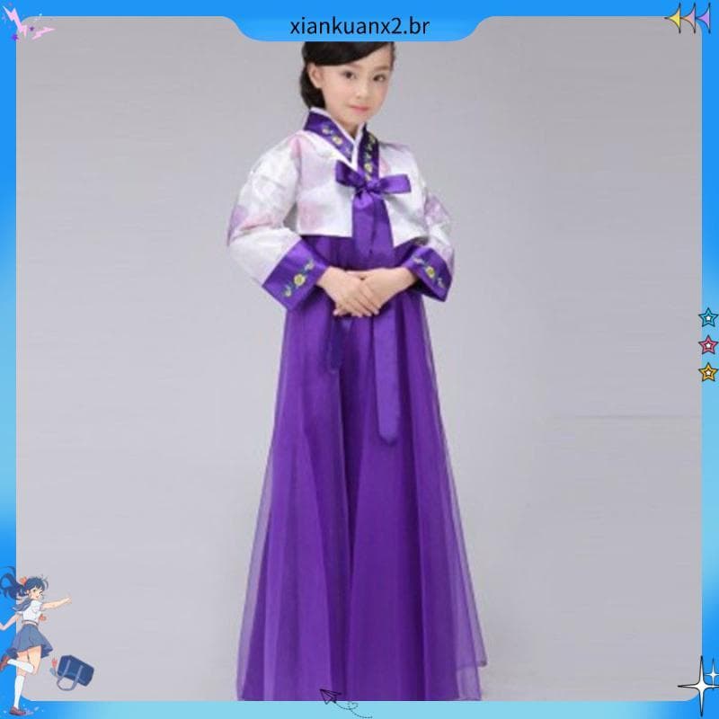 Hanbok infantil meninos meninas roupas infantis roupas de dança étnica coreana minoria desempenho étnico traje longo rou