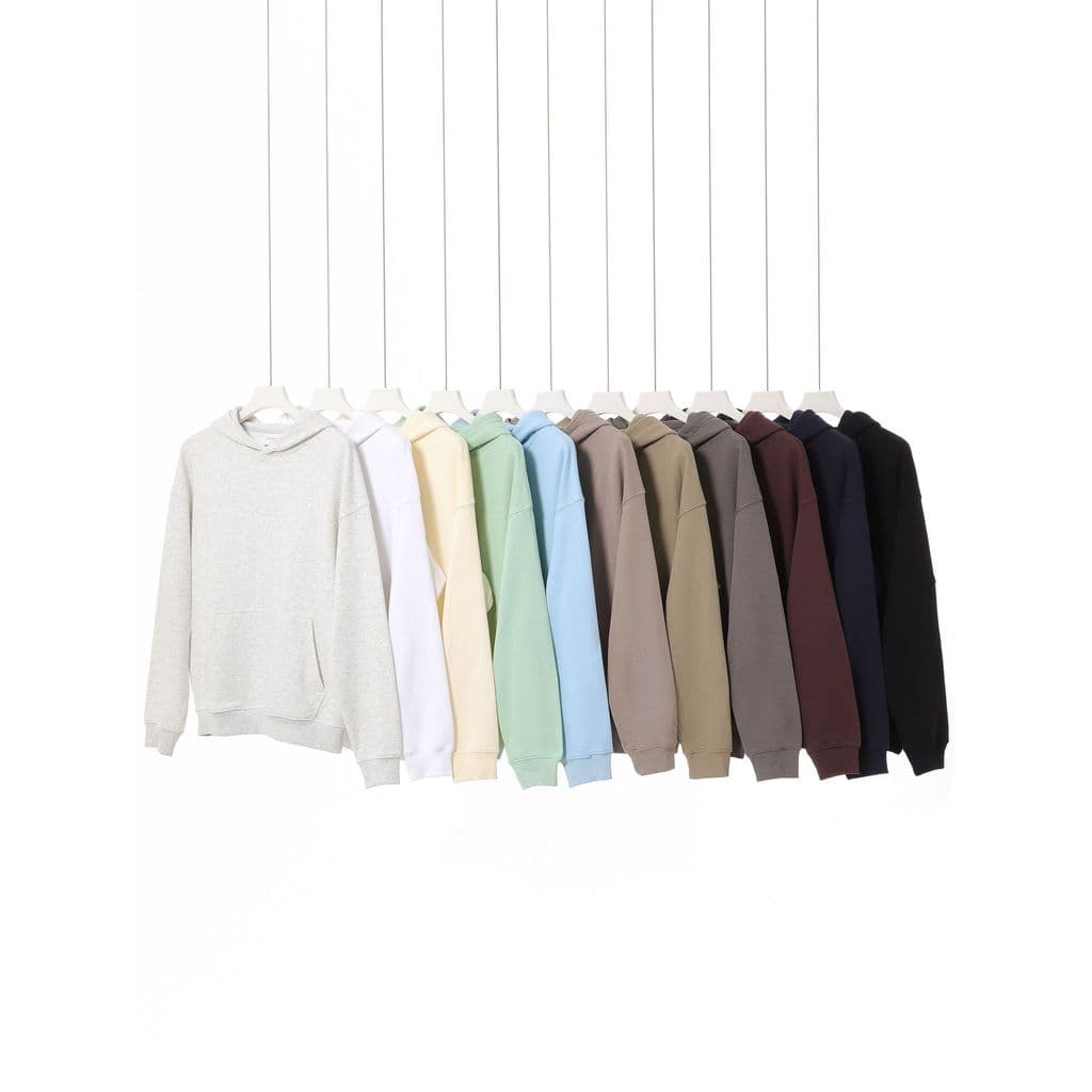 Moletom com capuz de algodão penteado de 380g, com ombros caídos, para homens, marca da moda para outono e inverno, jaqu