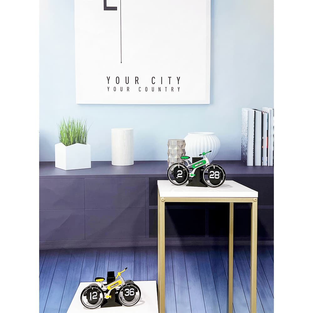 Alemão Retro estilo bicicleta flip relógio sala de estar Desktop automático flip relógio ciclismo Cyc