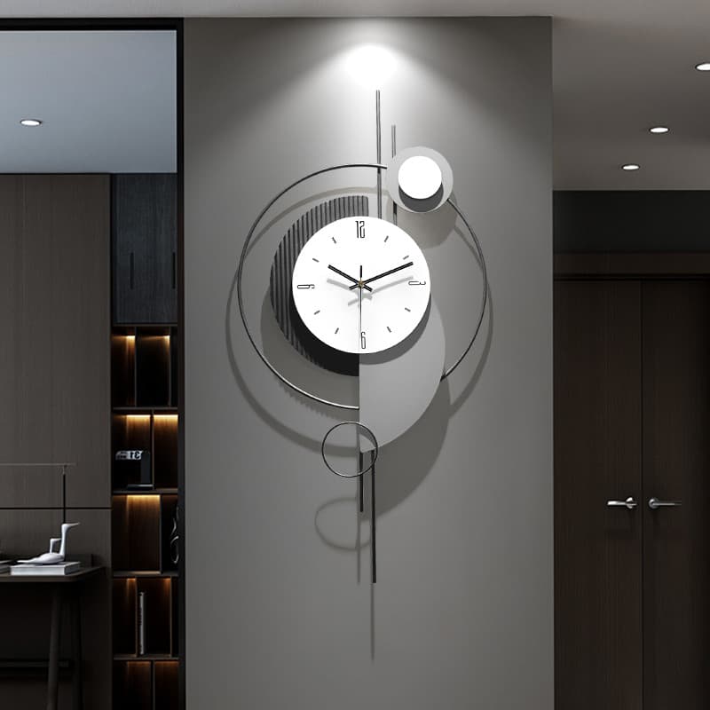 Relógio de parede para sala de estar, moderno e minimalista, luz italiana, luxo, atmosférico, 2026, novo estilo, relógio