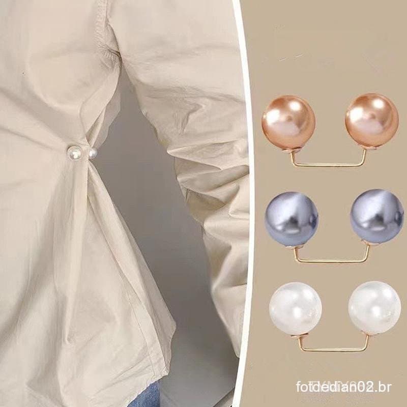 #     Novo Conjunto de 8 Alfinetes de Segurança Antiderrapantes Broche de Pérola Decoração Fixação de Cintura Ajuste de