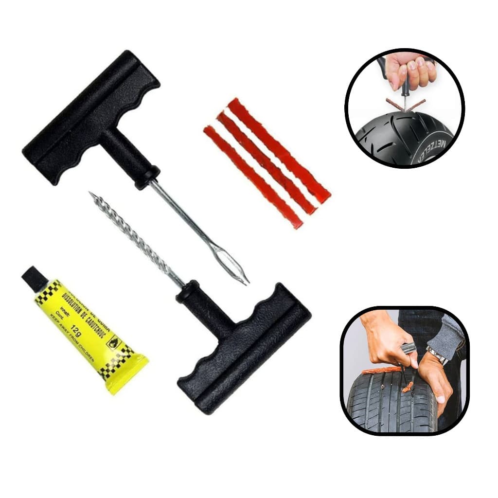 Kit Reparo Pneu Sem Camara 5 Refis Carro E Moto Selante Remendo Macarrão