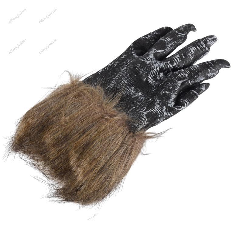 1 Par De Luvas De Lobo Máscara De Halloween Conjunto De animal Masquerade Wolf (Tamanho : L , Cor : Preto)