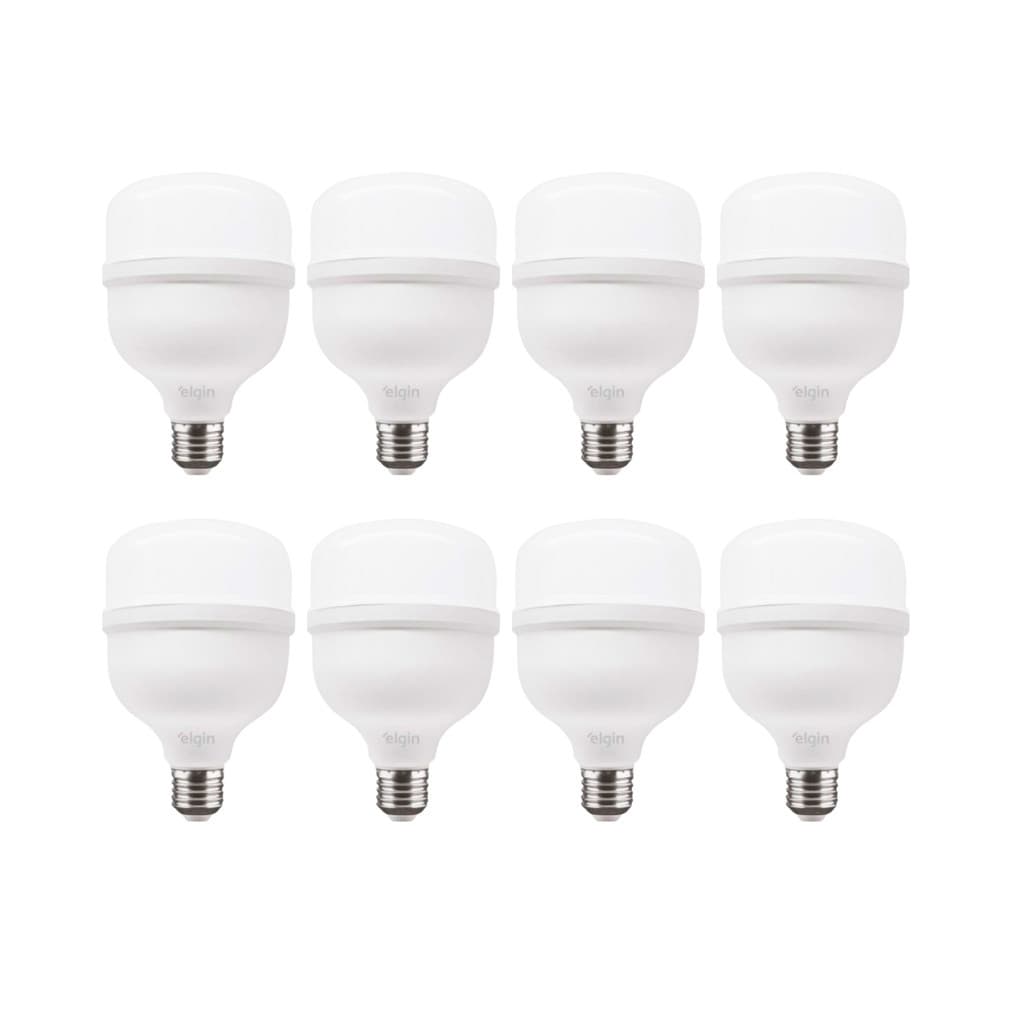 Kit 8 Lâmpadas Led 40w 6500k Super Bulbo Bivolt Elgin