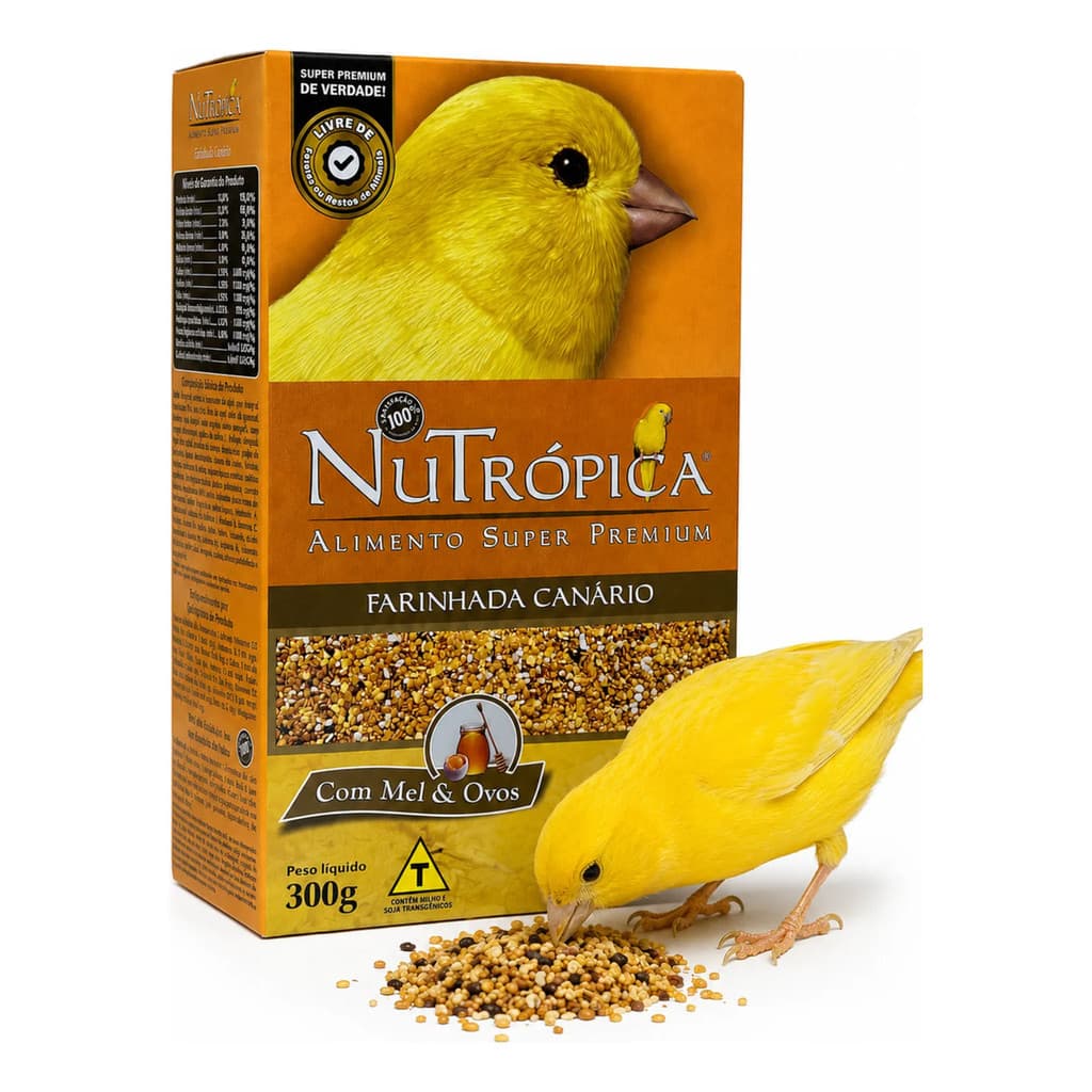 Farinhada Mel E Ovos Para Canário Ração Seca Nutrópica 300g