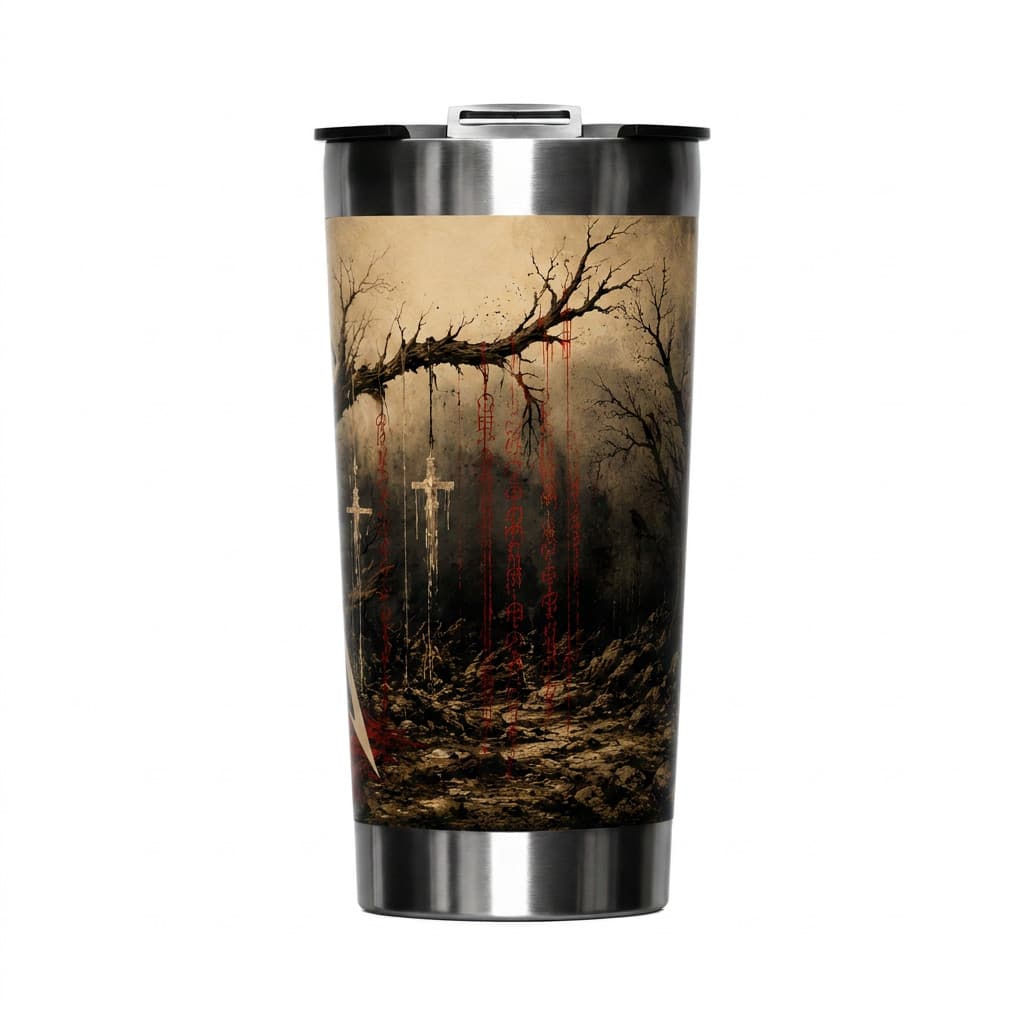 Copo Térmico 473ml Inox com Tampa - Capuz Vermelho.