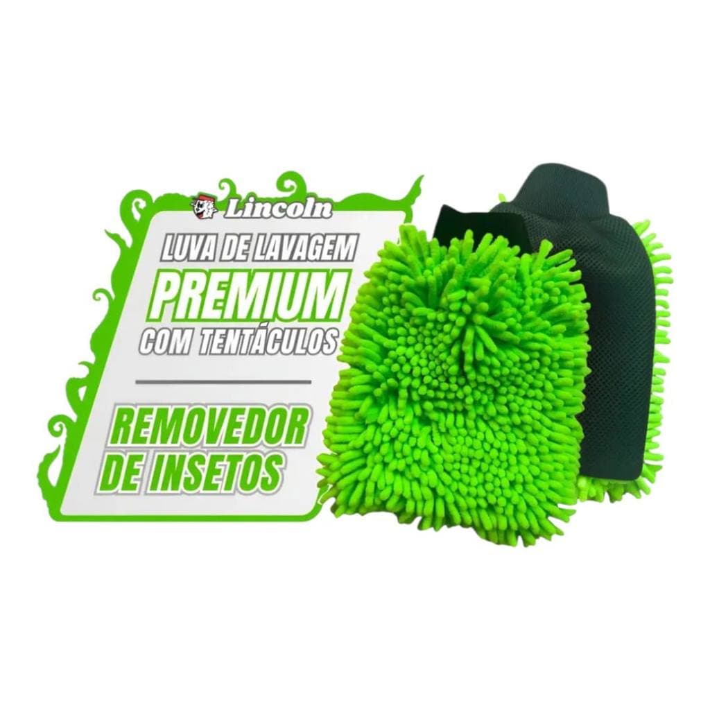 Luva Microfibra 2 Em 1 Lincoln Lava Carro Moto Remove Inseto