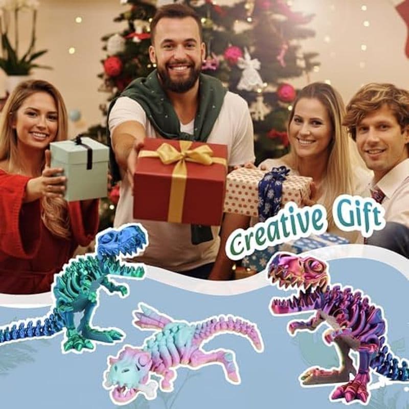 Ossos de dinossauro impressos em 3D, esqueleto de tiranossauro rex articulado, impressão 3D, brinquedos de descompressão