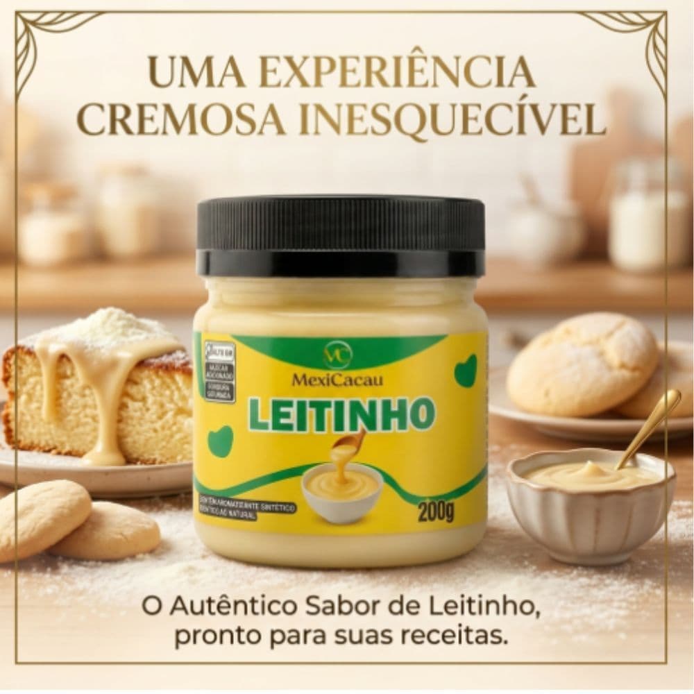 Pasta Sabor Leitinho 200g MexiCacau | Creme para Recheio, Cobertura e Sobremesas | Sem Glúten