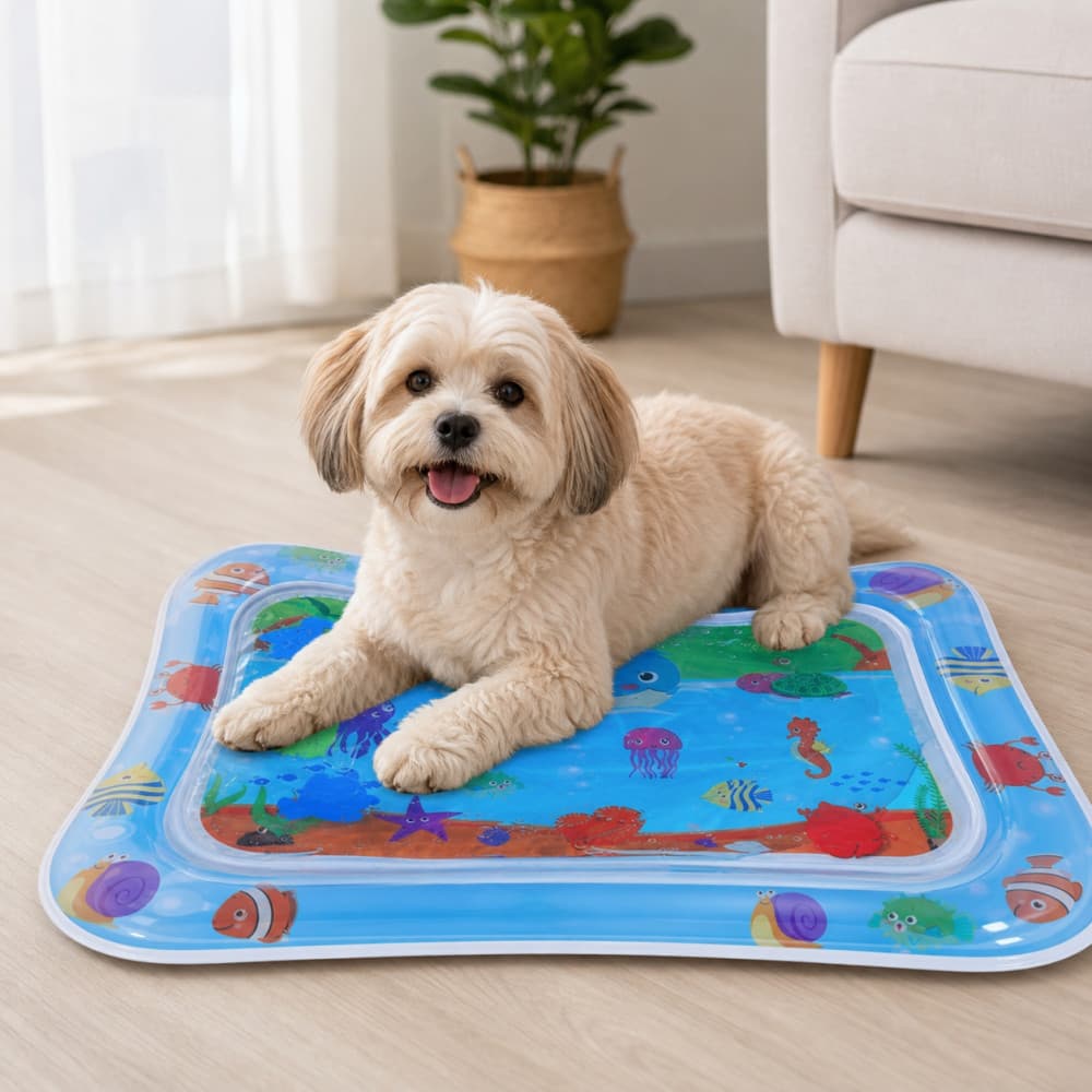 Tapete Gelado Pet 69x51x8cm Colchonete Refrescante de Água para Cachorro Gato Verão