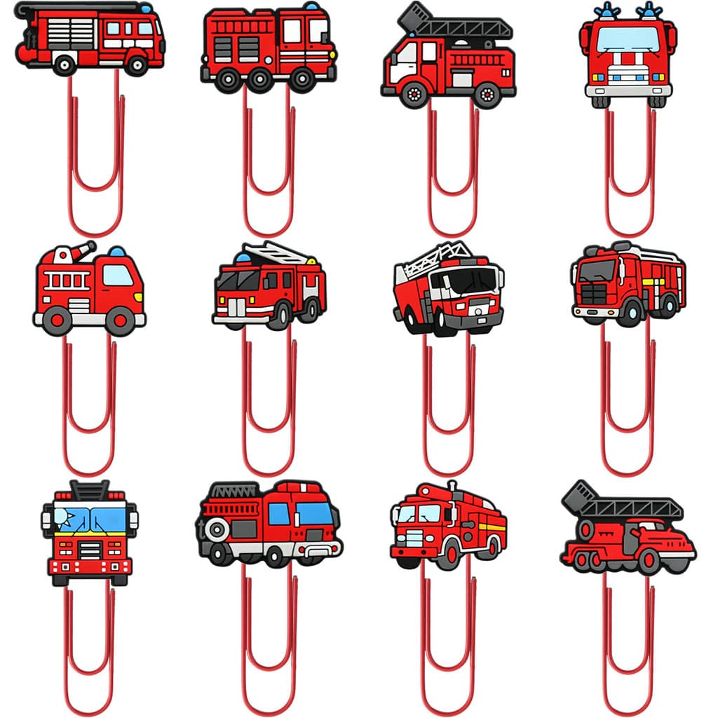 10 Marcadores De Clipe De Papel De Caminhão De Bombeiros Dos Pces , Página Bonitos Para Livros , Material Escolar , Escr