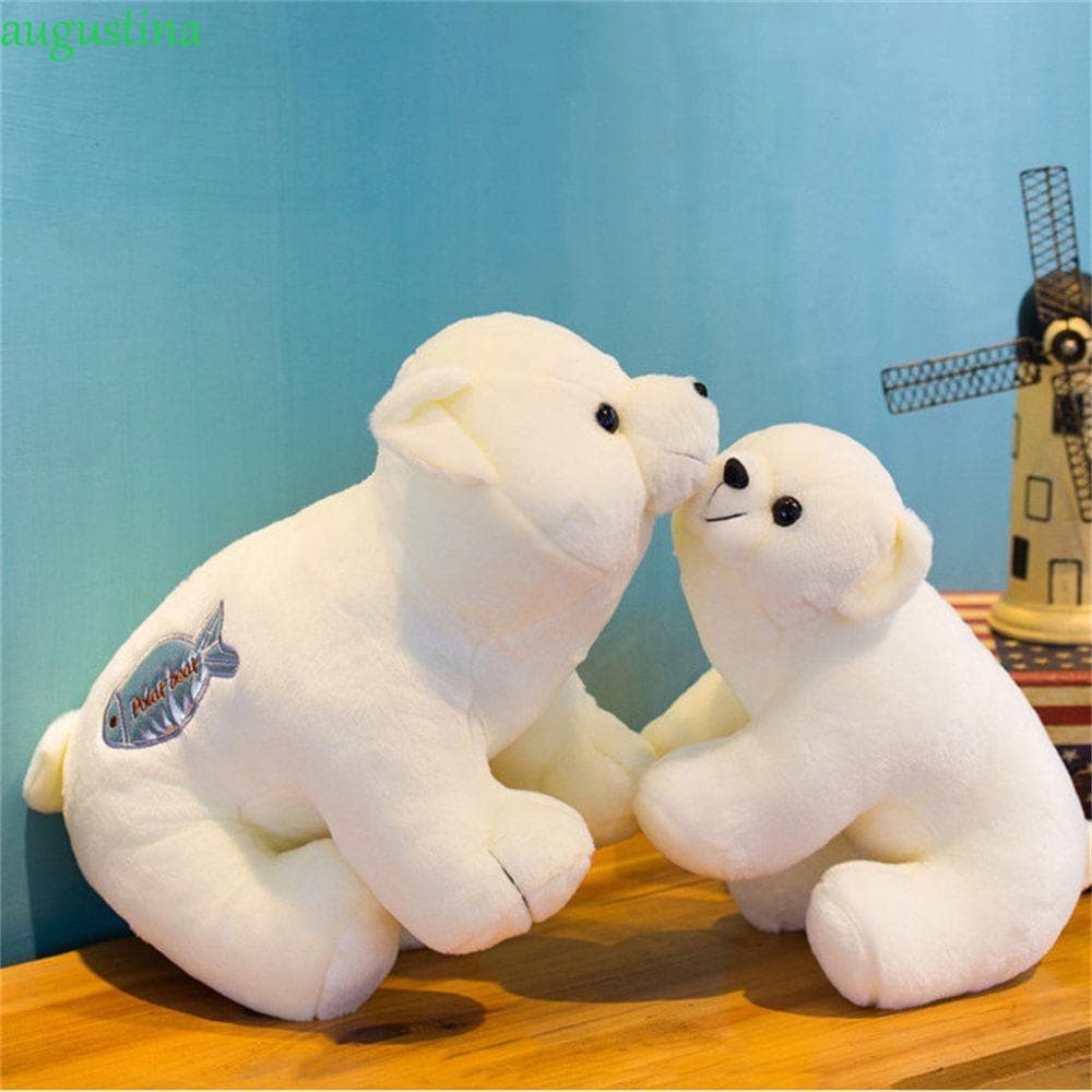 AUGUSTINA Urso Polar Boneca De Pelúcia Para Crianças Agradável 25cm Branco Adultos Brinquedos