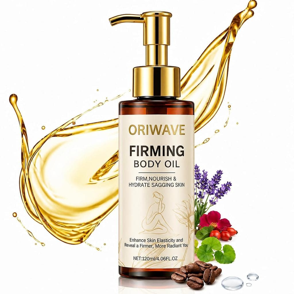 Óleo corporal firmador e luxuoso ORIWAVE - óleo hidratante para cuidados femininos, 4,06 oz |   Hidrata profundamente a