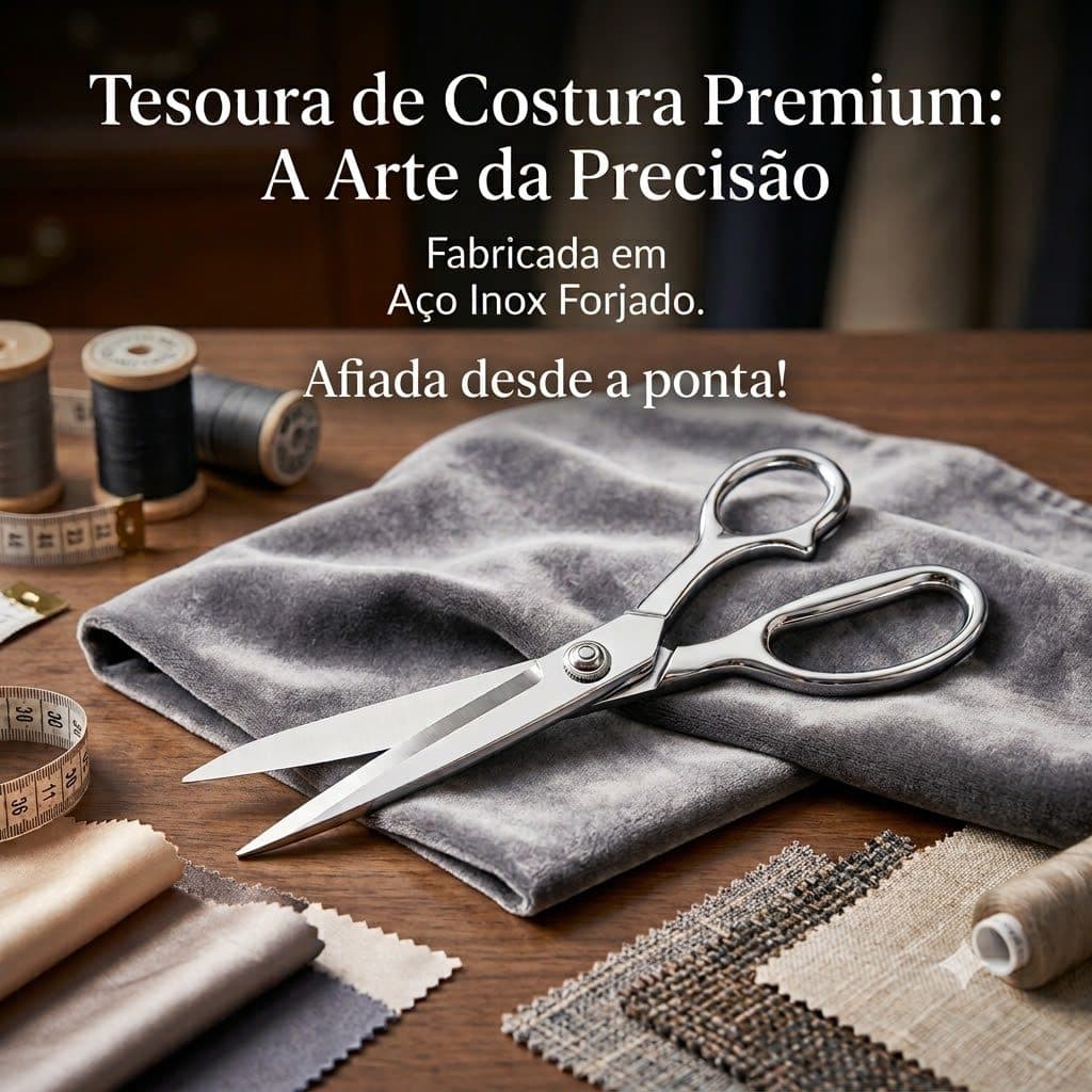 Tesoura Profissional Costureira Tapeceiro Forjada Alfaiate 24cm