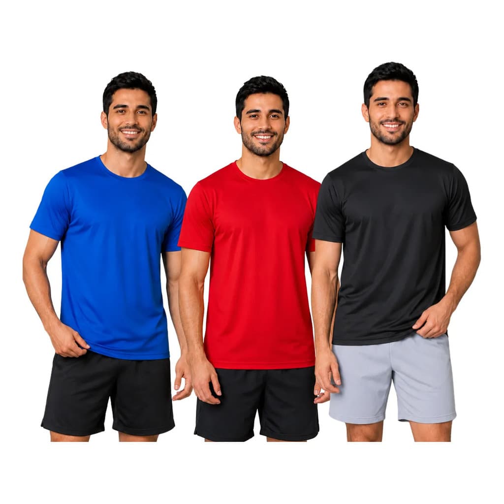 Kit 3 Camisetas Básicas Masculina Dry Fit Lisa Tradicional