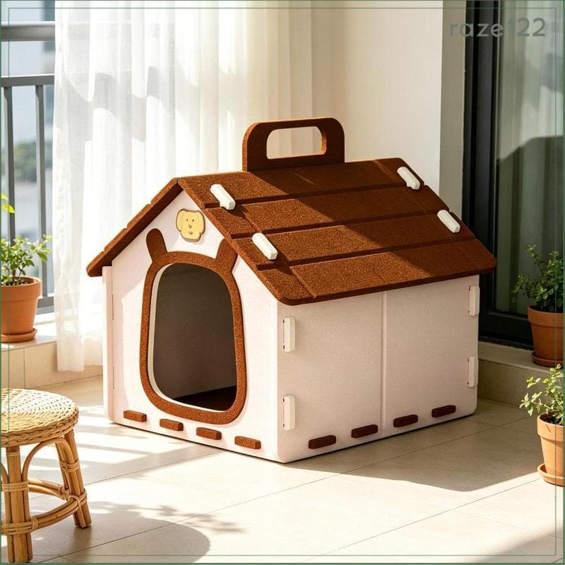 [Raze122] Casa De Gato De Lã Fechada , Resistente A Arranhões , Cama De Caverna Para Gatos , Arranhador Embutido , Canil