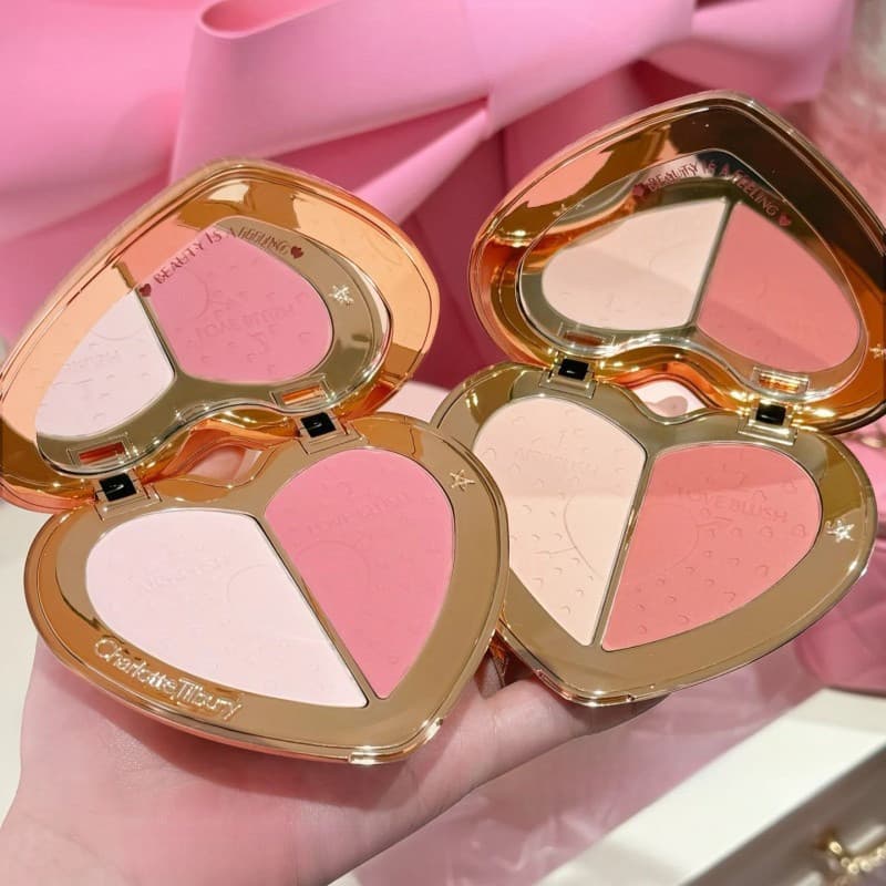 Novo Produto Paleta De Blush De Dois Tons Love , Rosa # Pêssego Cameo Produtos De Qualidade Vermelha