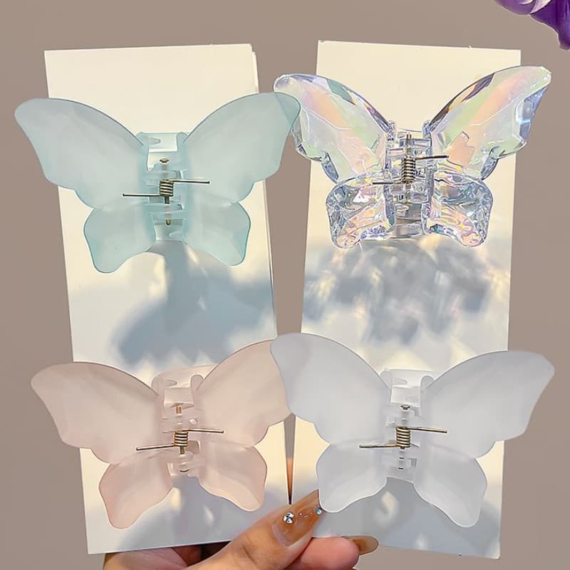 Estilo coreano ins borboleta Grab clip feminino cabeça traseira meia gravata grampo de cabelo Super fada médio tubarão c