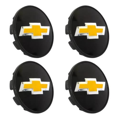 Kit Jogo 4 Calotinhas Miolo Centro De Roda Gm Elite Preto 55