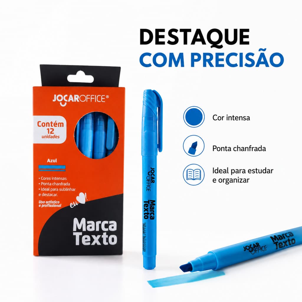 Marca Texto Azul Caneta Marca Texto Pincel Marca Texto