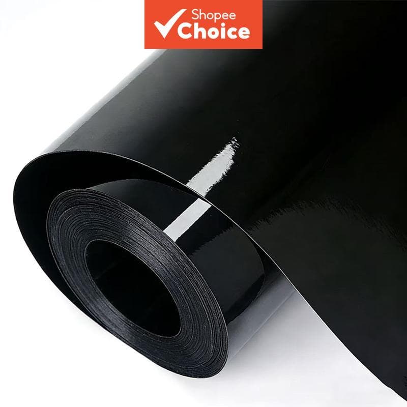 PET Ultra Brilhante Metálico Piano Preto Carro Vinil Envoltório Filme Decalque Adesivo Rolo Liberação De Ar