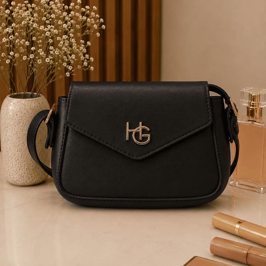 Bolsa Feminina Ombro e Transversal Moderna Casual Chic Bolsas Com Metal Hg