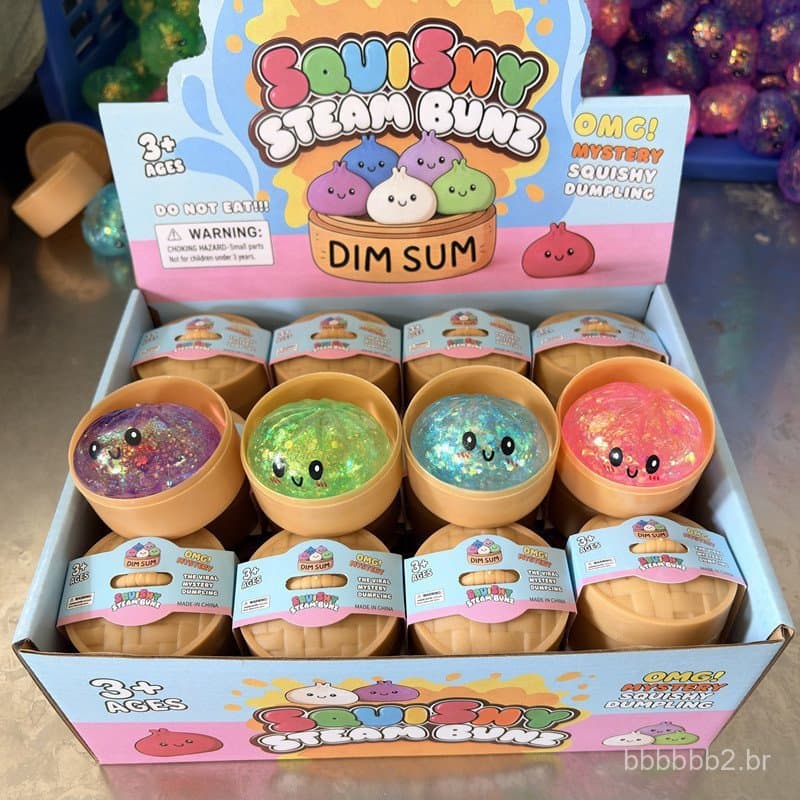 Brinquedo Squishy de Pãozinho Grande de 8,5cm, Caixa Surpresa, Brinquedo Realista de Pãozinho Cozido a Vapor para Alívio