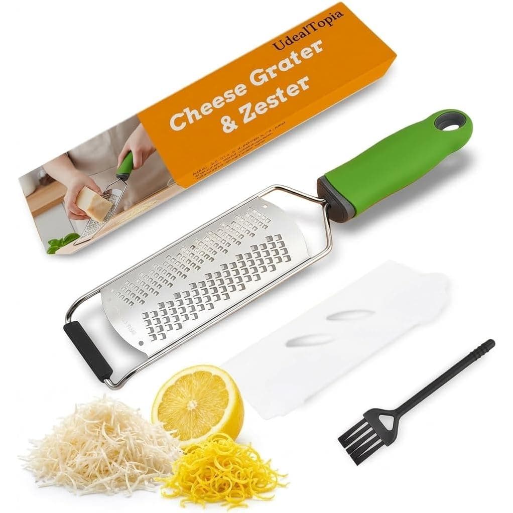 Ralador de Queijo de 12,2", Ralador de Aço Inoxidável 304 de Alta Resistência para Cozinha, Ralador Manual de Dupla Face
