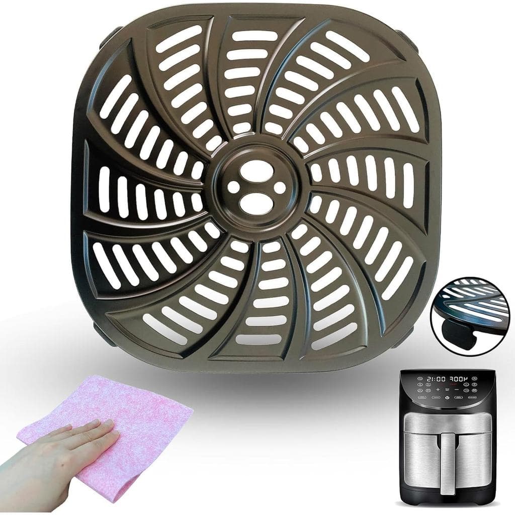 HIKEurt 7QT Air Fryer Replacement Grill Plate for Gourmia GAF798 7QT Air Fryers, Upgraded Grill Pan Crisping Plate Rack