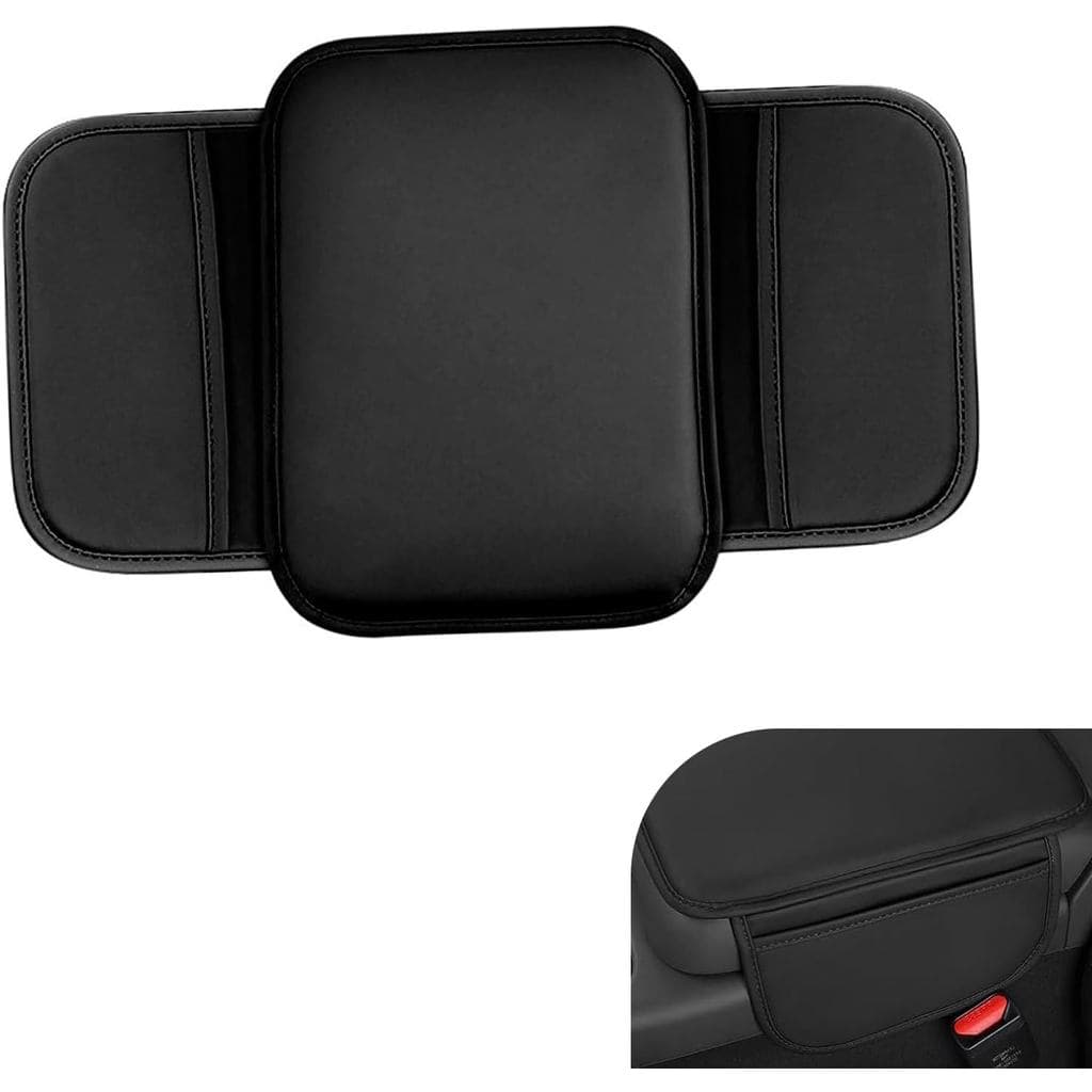 Capa para Console Central de Carro, Capa de Apoio de Braço em Couro Impermeável com 2 Bolsas de Armazenamento, Capa Prot