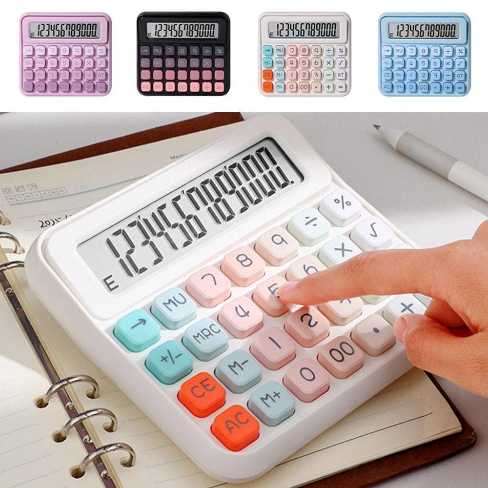 Calculadora AYOMIR De 12 Dígitos , De Mesa Fofa Em Cores Doces Financeira Portátil Operada Por Bateria