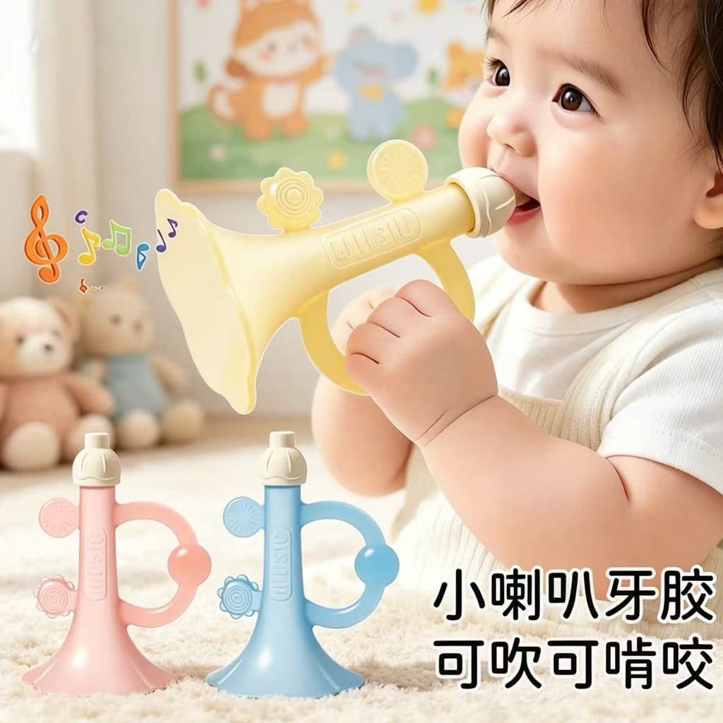 Mordedor de bebê Anti-comer mão Molar vara bebê brinquedo calmante brinquedo de Silicone mastigável de qualidade aliment