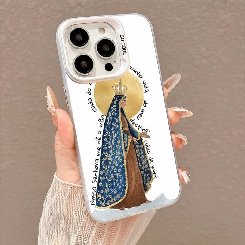 Capinha para iPhone 17/16/15 Pro Max capa celular arte religiosa ilustração hd anti arranhão