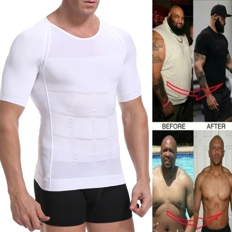 Camiseta Masculina Tonificante Corporal , Camisas De Compressão , Corretor De Postura , Roupa Íntima Para Barriga
