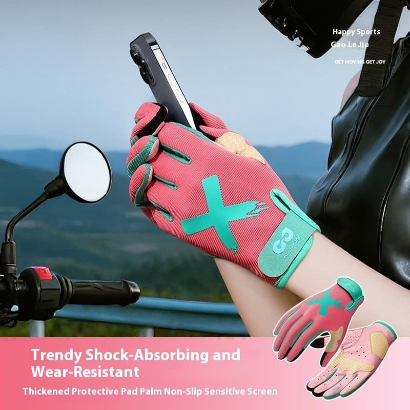 Luvas de ciclismo para outono e inverno para homens e mulheres, respiráveis, antiderrapantes, resistentes ao desgaste, l